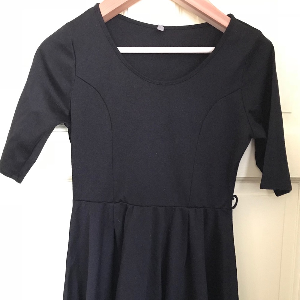ModCloth Blk Scoop Neck A-Line Dress L
